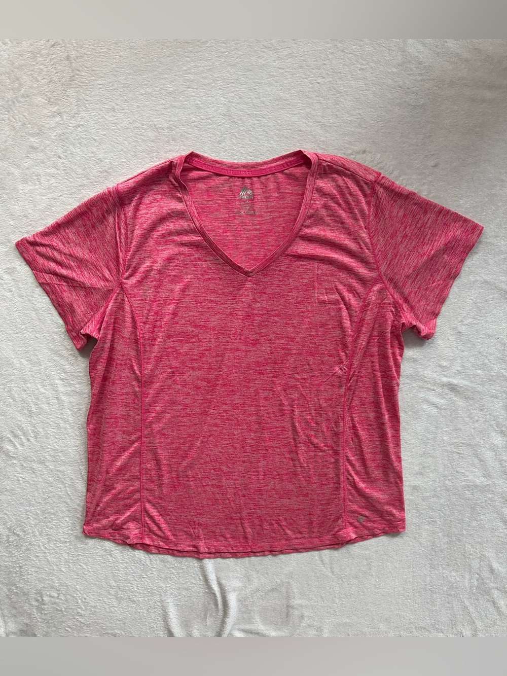 RBX Heathered V-Neck Athletic T-Shirt Pink Plus Size 3X Short Sleeve Activewear